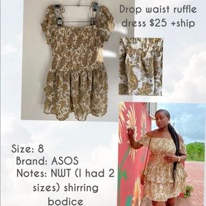 NWT Drop Waist Paisley Dress
